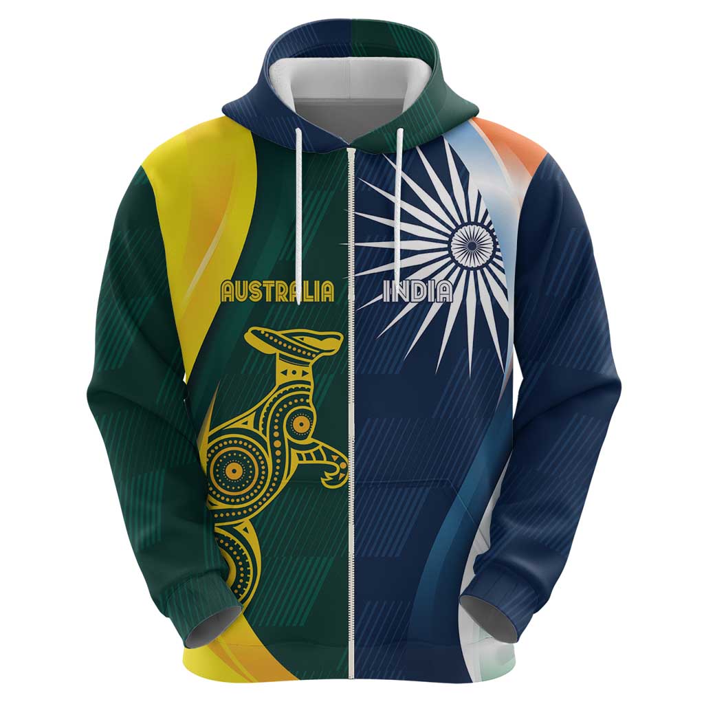 Custom India and Australia Cricket Hoodie Special Half-Half Mix LT7 - Vibe Hoodie Shop