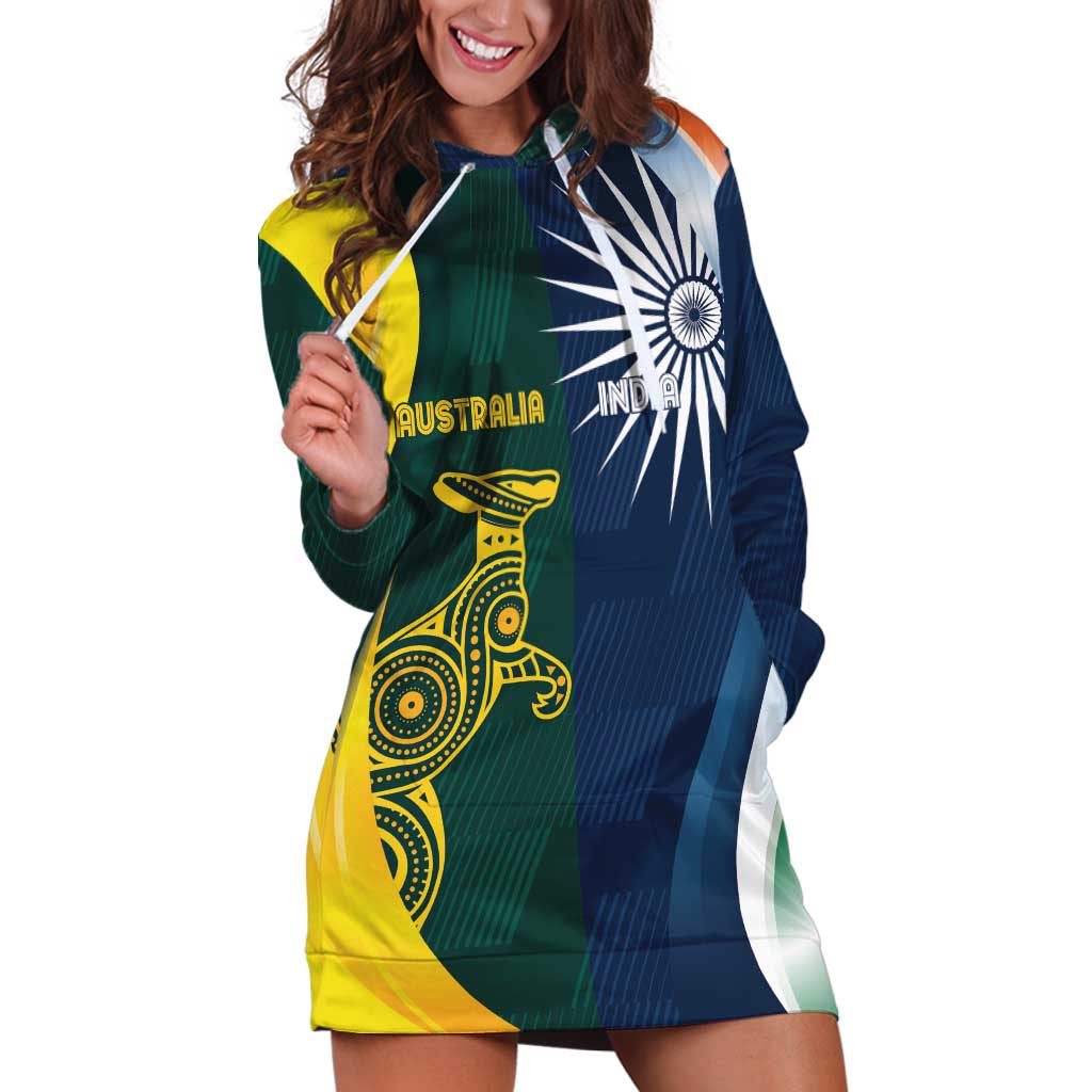 Custom India and Australia Cricket Hoodie Dress Special Half-Half Mix - Vibe Hoodie Shop