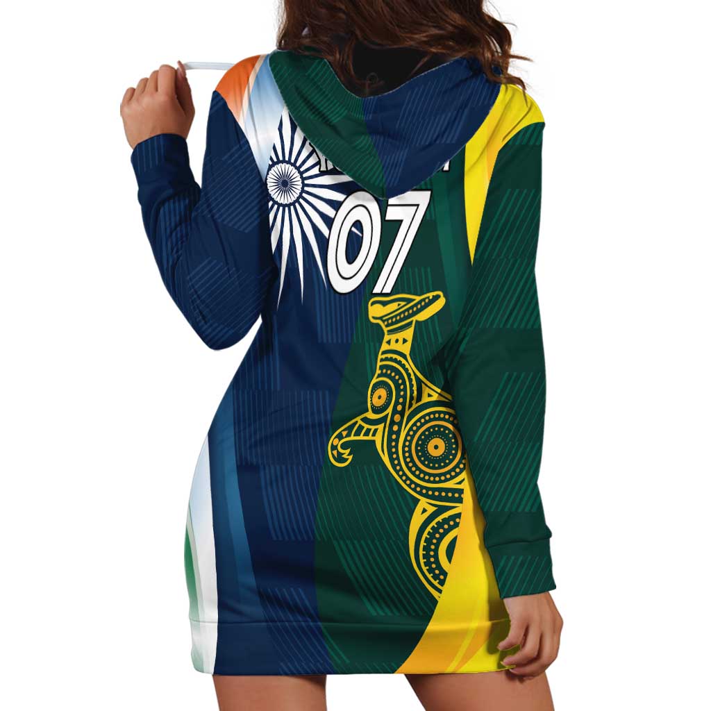 Custom India and Australia Cricket Hoodie Dress Special Half-Half Mix - Vibe Hoodie Shop