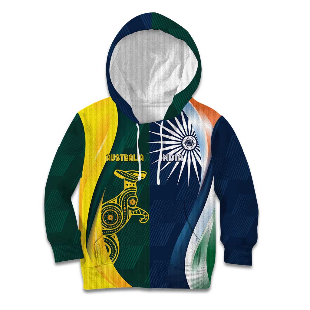 Custom India and Australia Cricket Kid Hoodie Special Half-Half Mix - Vibe Hoodie Shop