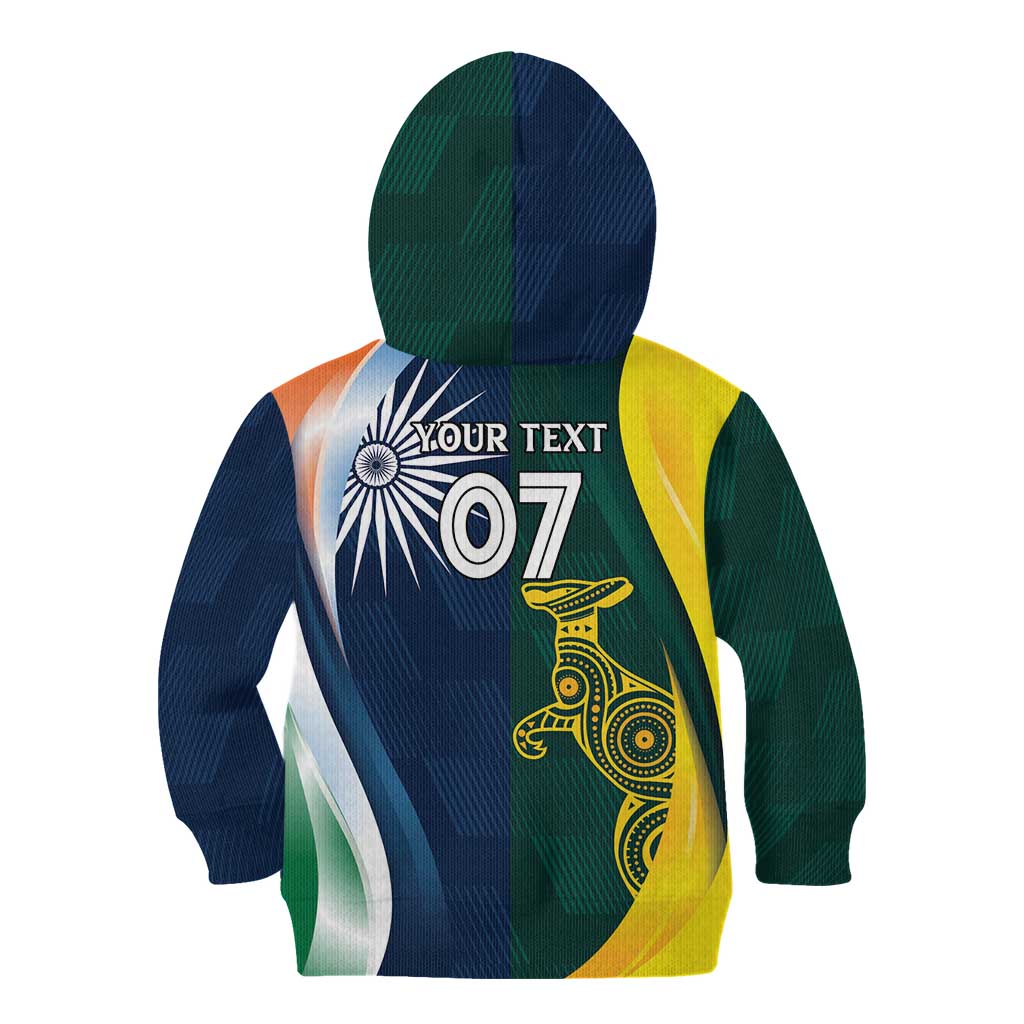 Custom India and Australia Cricket Kid Hoodie Special Half-Half Mix - Vibe Hoodie Shop