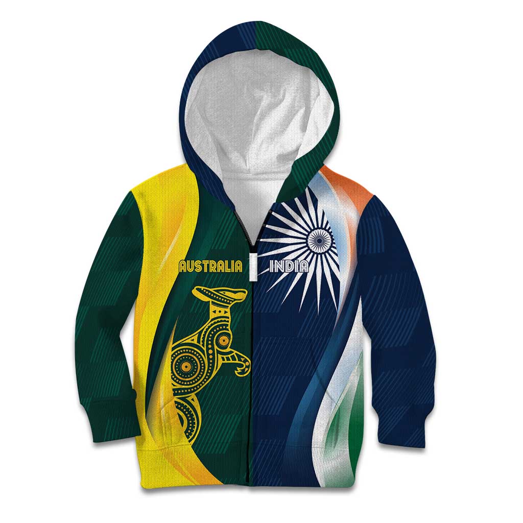 Custom India and Australia Cricket Kid Hoodie Special Half-Half Mix - Vibe Hoodie Shop