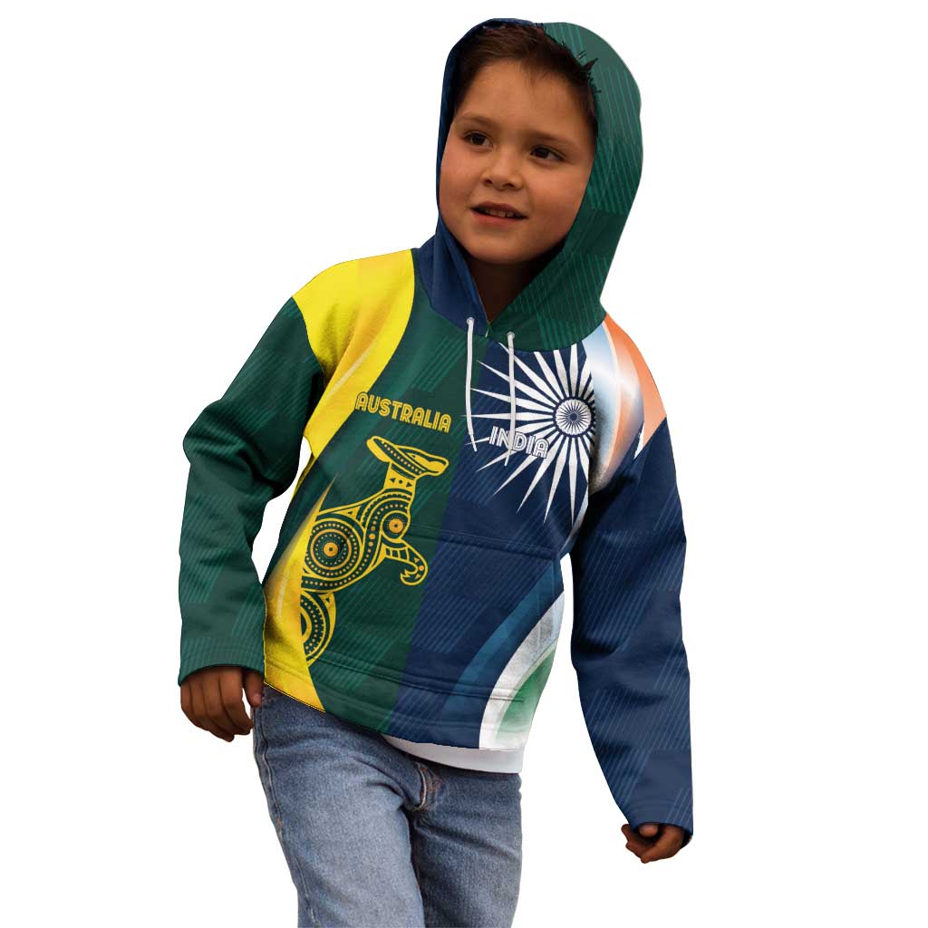 Custom India and Australia Cricket Kid Hoodie Special Half-Half Mix - Vibe Hoodie Shop