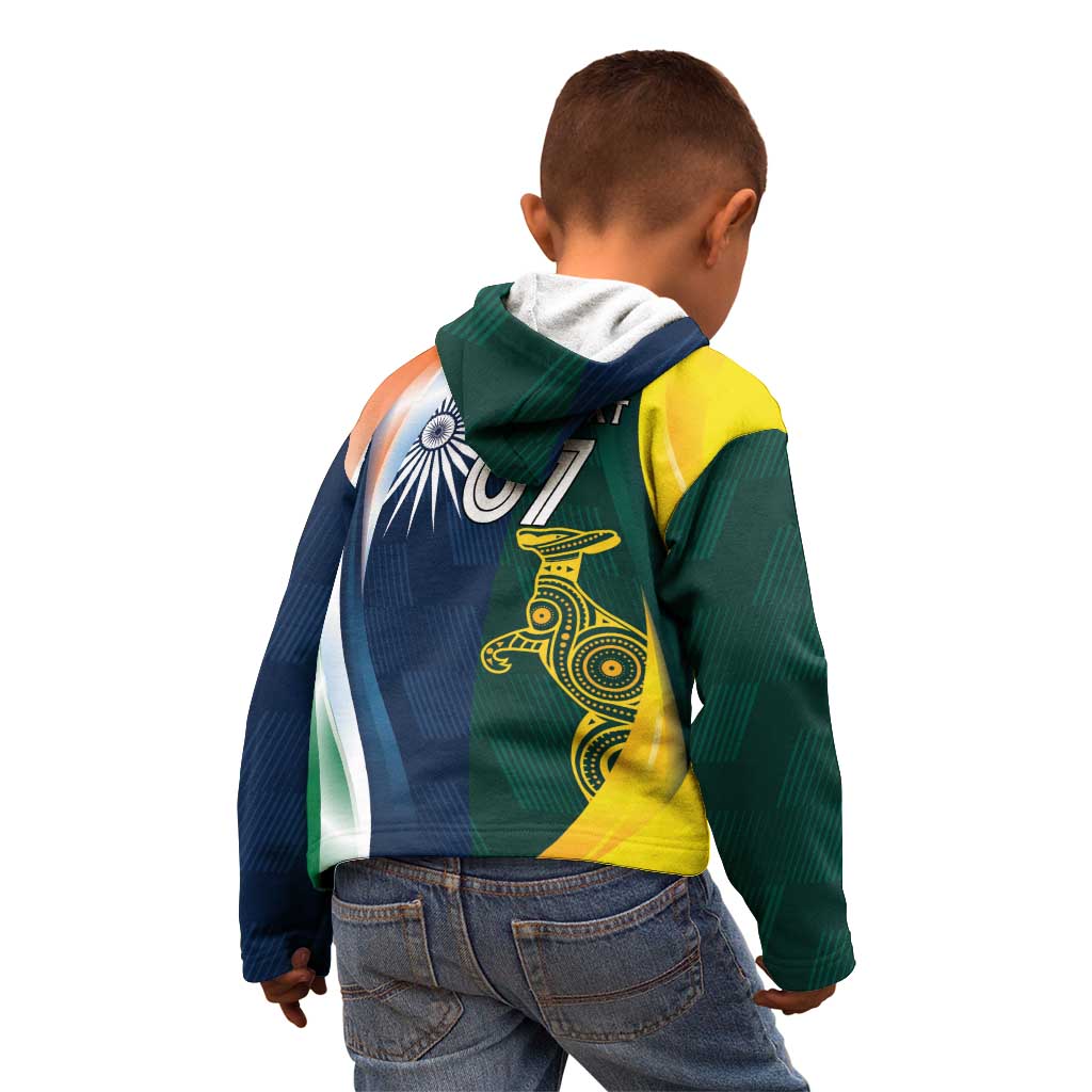 Custom India and Australia Cricket Kid Hoodie Special Half-Half Mix - Vibe Hoodie Shop