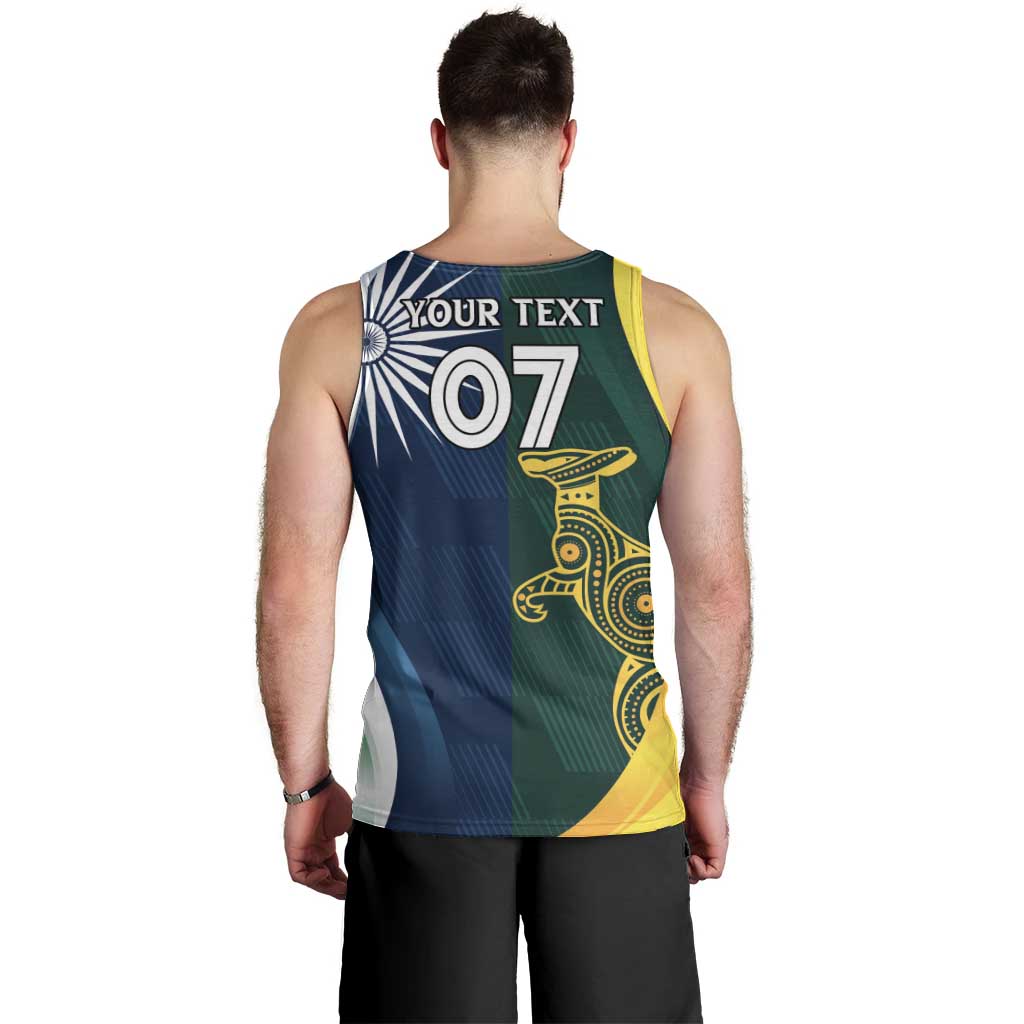 Custom India and Australia Cricket Men Tank Top Special Half-Half Mix - Vibe Hoodie Shop