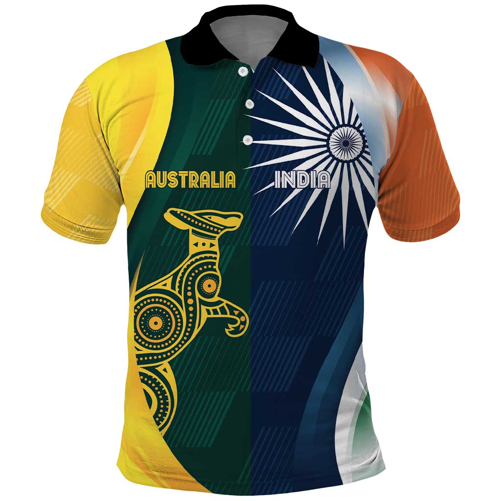 Custom India and Australia Cricket Polo Shirt Special Half-Half Mix - Vibe Hoodie Shop