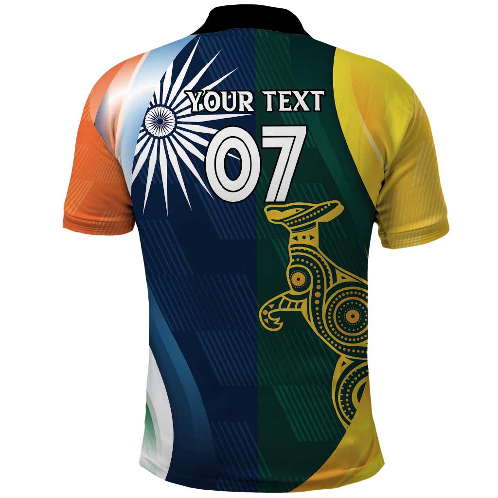 Custom India and Australia Cricket Polo Shirt Special Half-Half Mix - Vibe Hoodie Shop