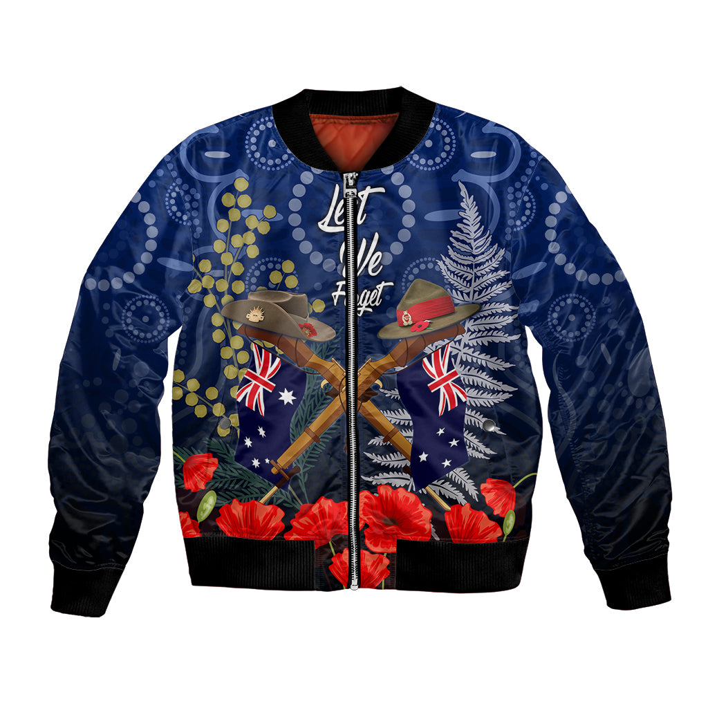 Anzac Bomber Jacket Australia Aboriginal Mix New Zealand Slouch Hats - Vibe Hoodie Shop