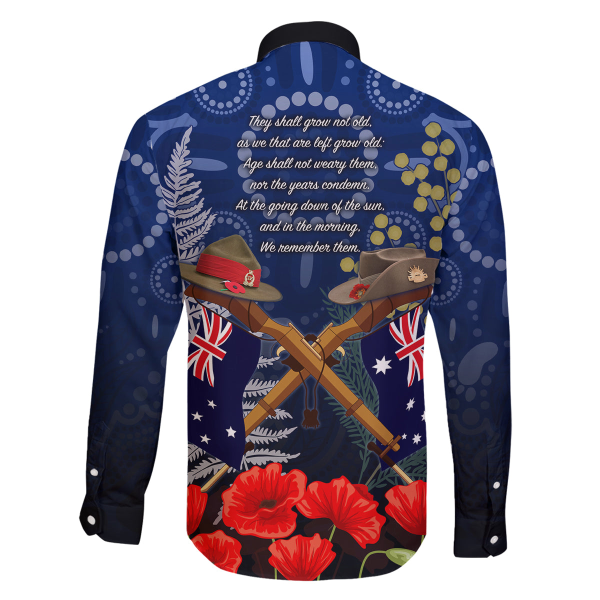 Anzac Family Matching Long Sleeve Bodycon Dress and Hawaiian Shirt Ausralia Aboriginal Mix New Zealand Slouch Hats