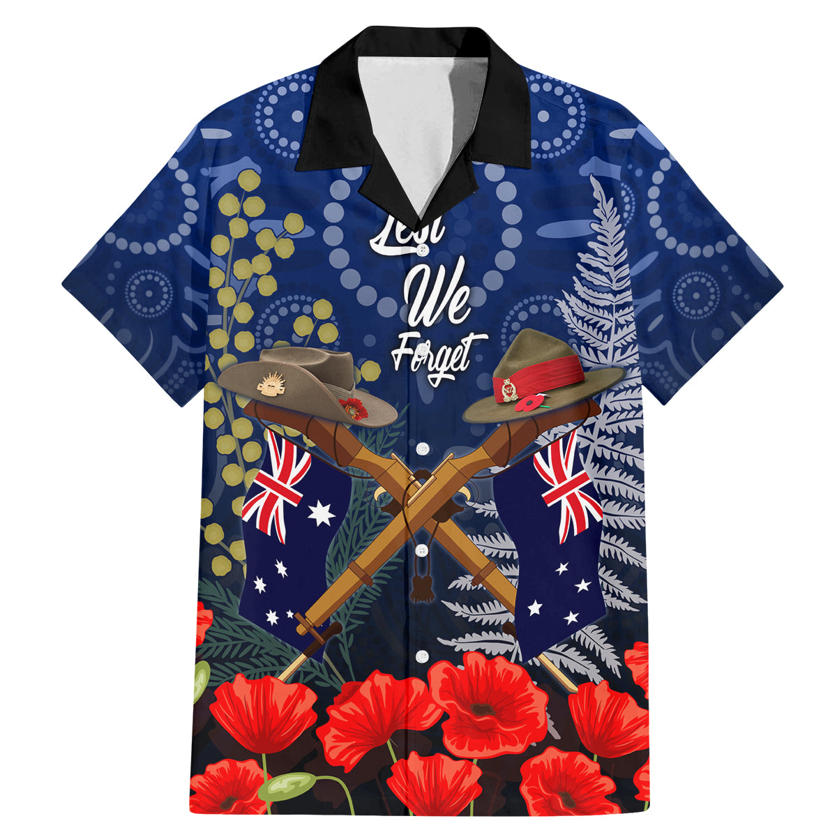 Anzac Family Matching Mermaid Dress and Hawaiian Shirt Ausralia Aboriginal Mix New Zealand Slouch Hats