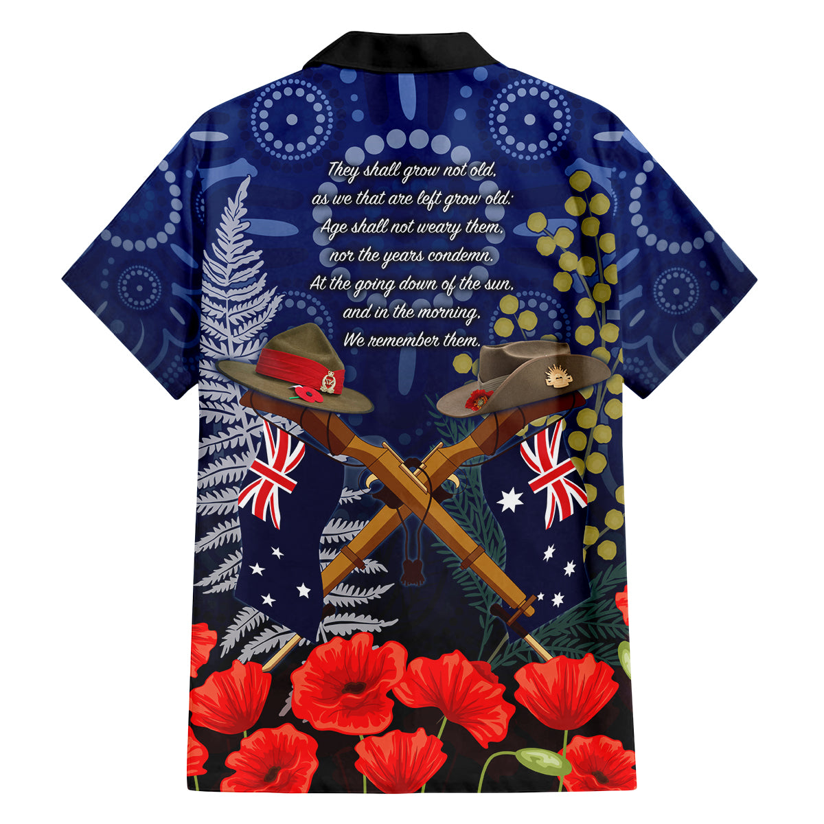 Anzac Family Matching Off Shoulder Short Dress and Hawaiian Shirt Ausralia Aboriginal Mix New Zealand Slouch Hats