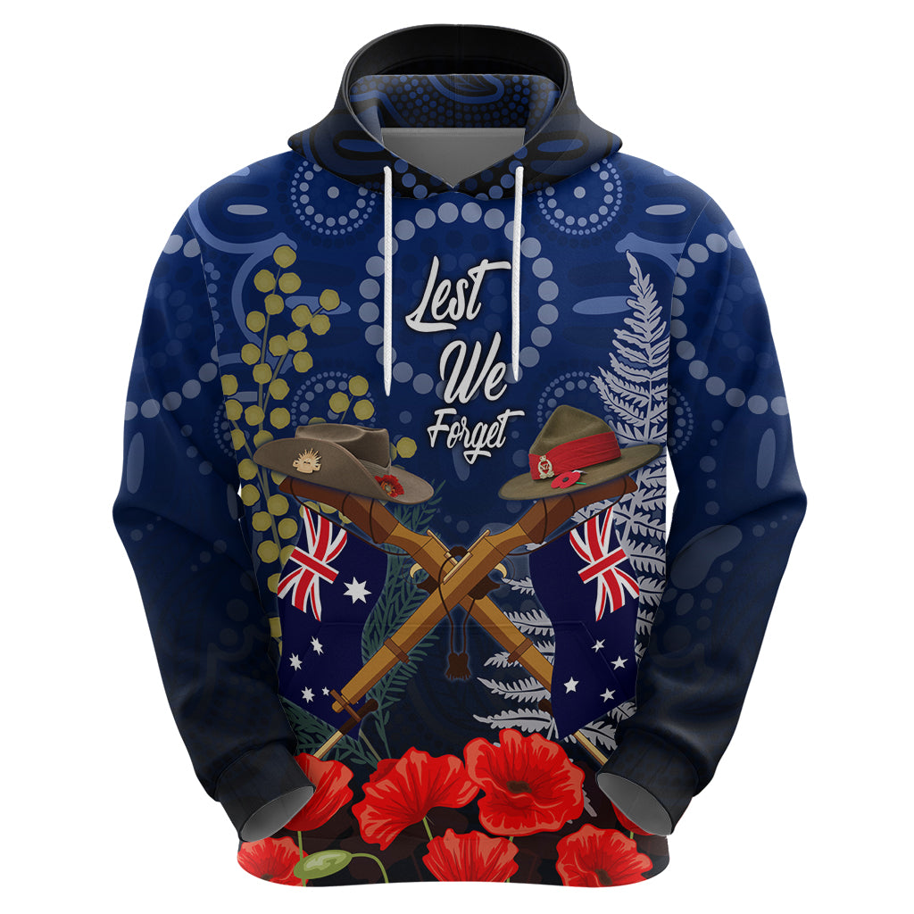 Anzac Hoodie Australia Aboriginal Mix New Zealand Slouch Hats LT7 - Vibe Hoodie Shop