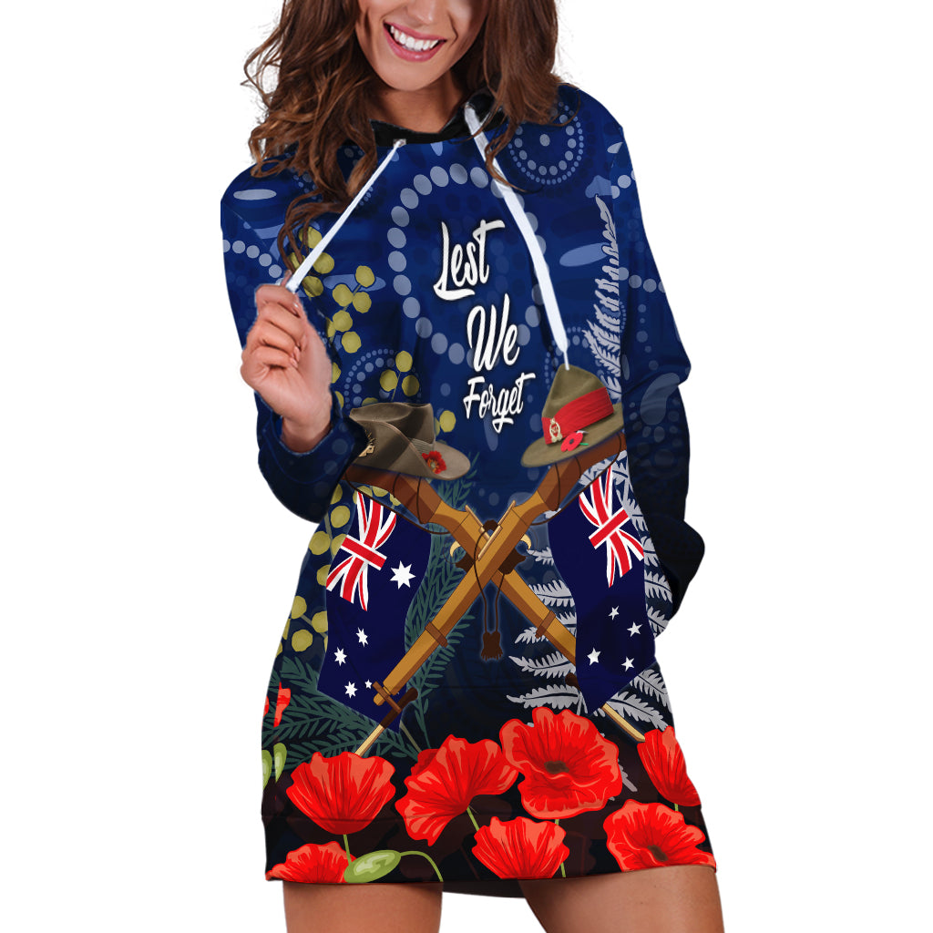 Anzac Hoodie Dress Australia Aboriginal Mix New Zealand Slouch Hats - Vibe Hoodie Shop