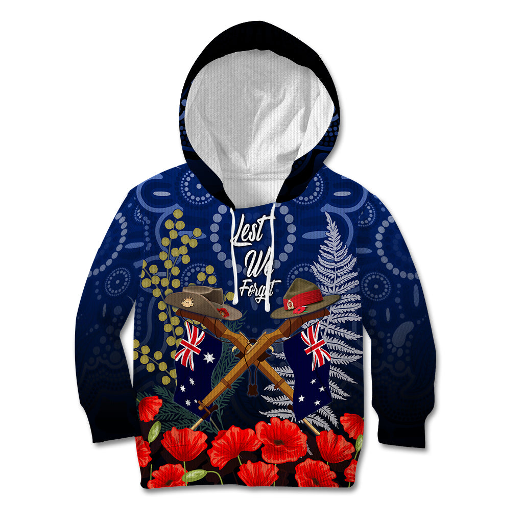 Anzac Kid Hoodie Australia Aboriginal Mix New Zealand Slouch Hats - Vibe Hoodie Shop