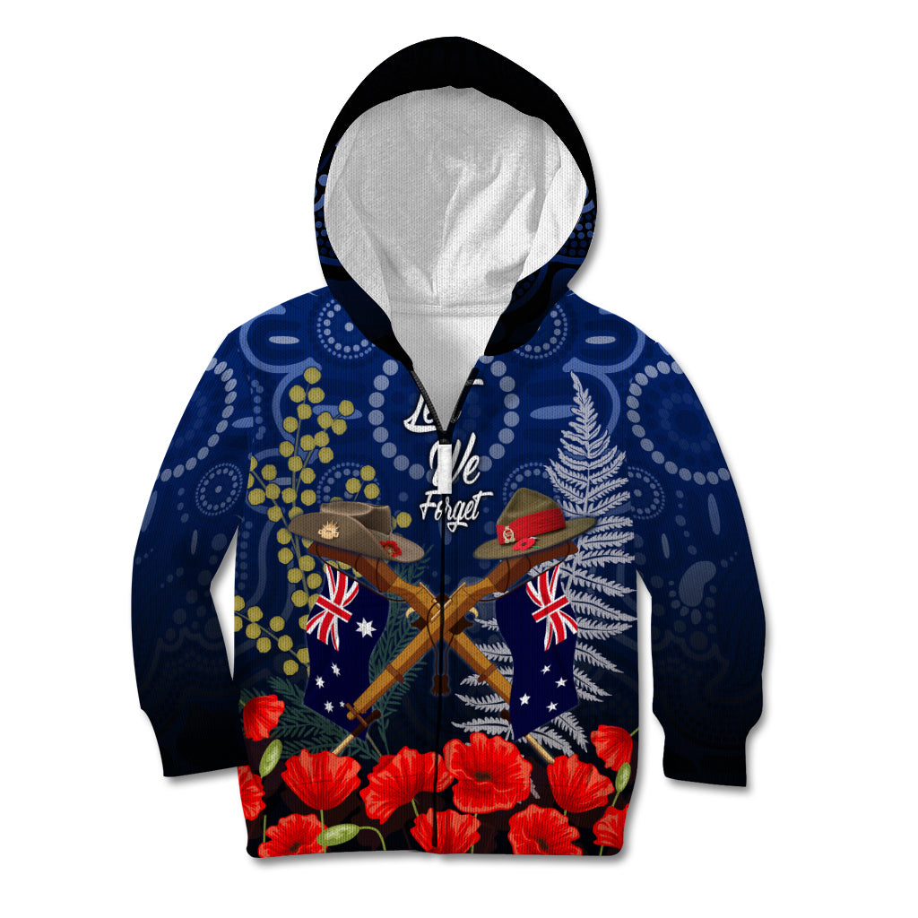 Anzac Kid Hoodie Australia Aboriginal Mix New Zealand Slouch Hats - Vibe Hoodie Shop