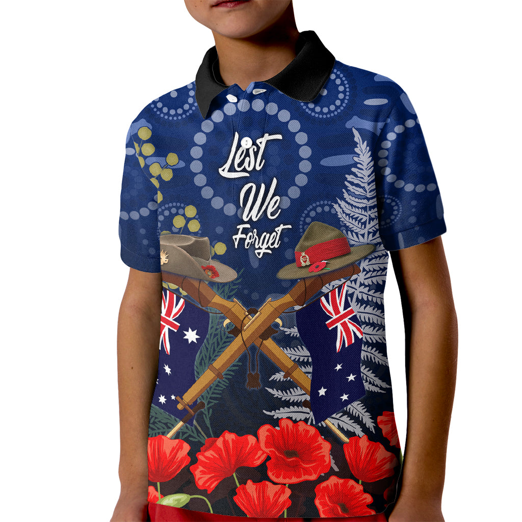 Anzac Kid Polo Shirt Australia Aboriginal Mix New Zealand Slouch Hats - Vibe Hoodie Shop