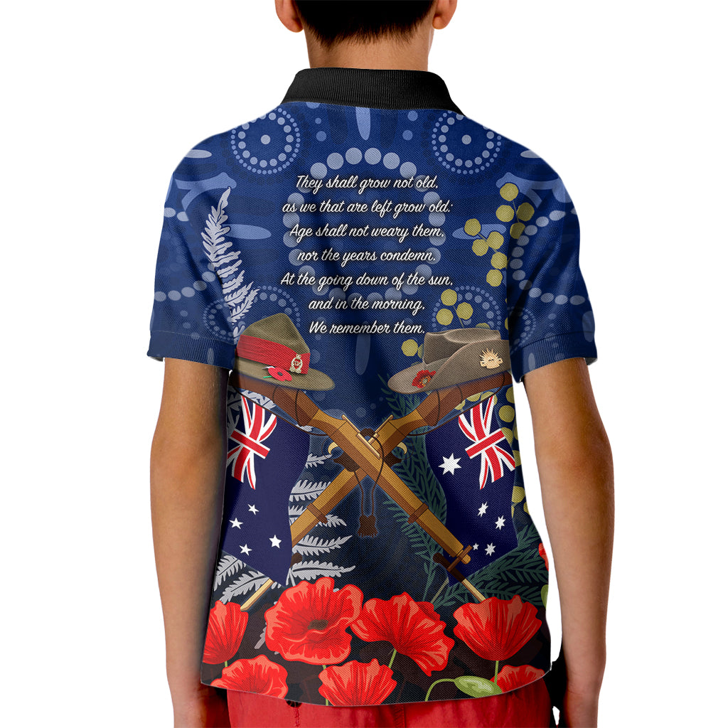Anzac Kid Polo Shirt Australia Aboriginal Mix New Zealand Slouch Hats - Vibe Hoodie Shop