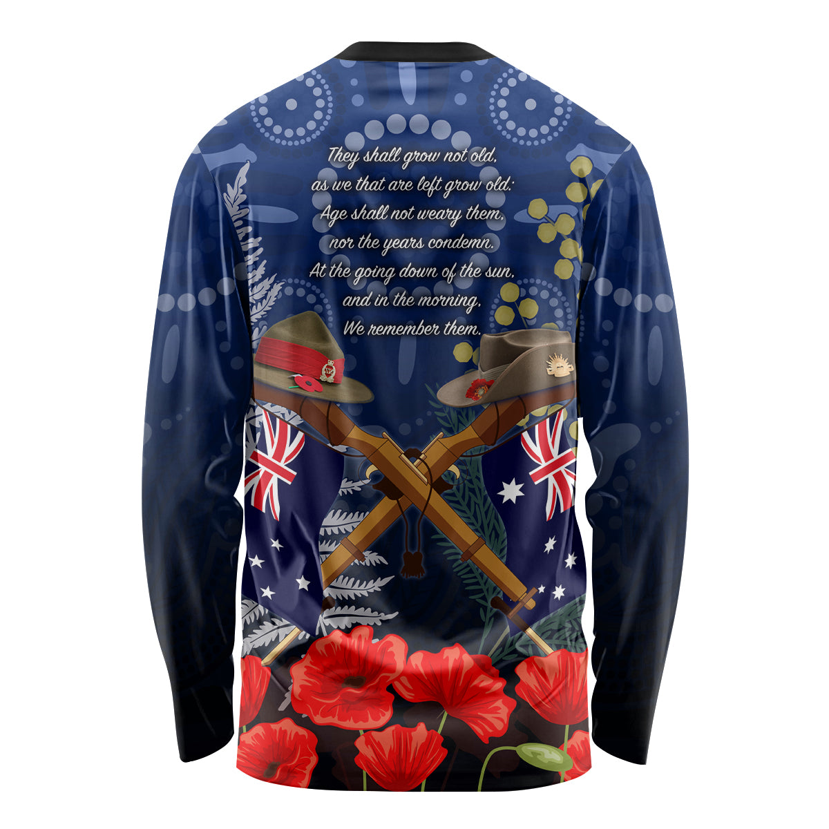 Anzac Long Sleeve Shirt Australia Aboriginal Mix New Zealand Slouch Hats - Vibe Hoodie Shop