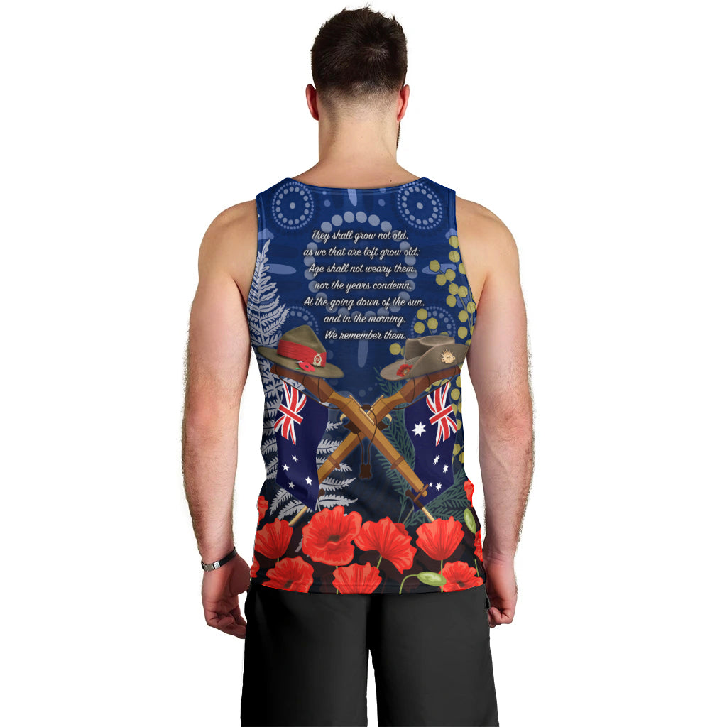 Anzac Men Tank Top Australia Aboriginal Mix New Zealand Slouch Hats - Vibe Hoodie Shop