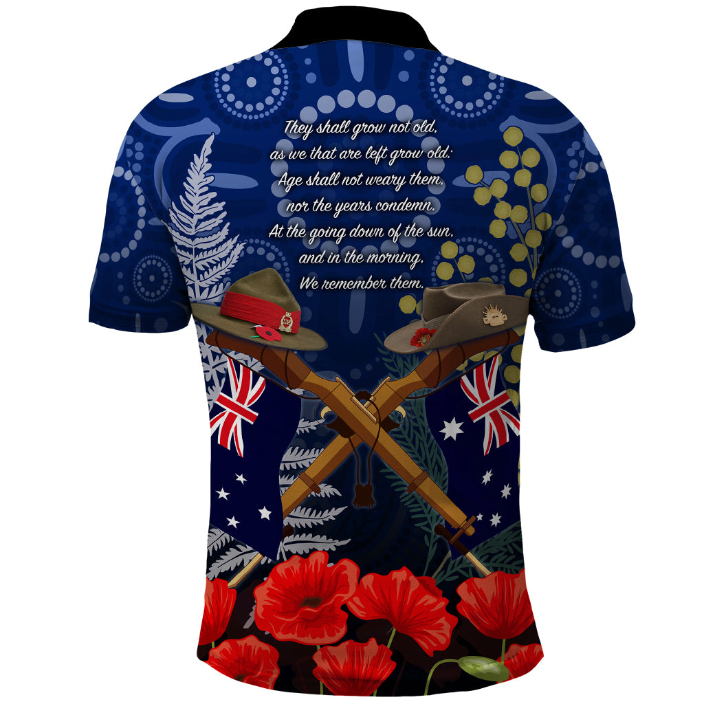 Anzac Polo Shirt Australia Aboriginal Mix New Zealand Slouch Hats - Vibe Hoodie Shop