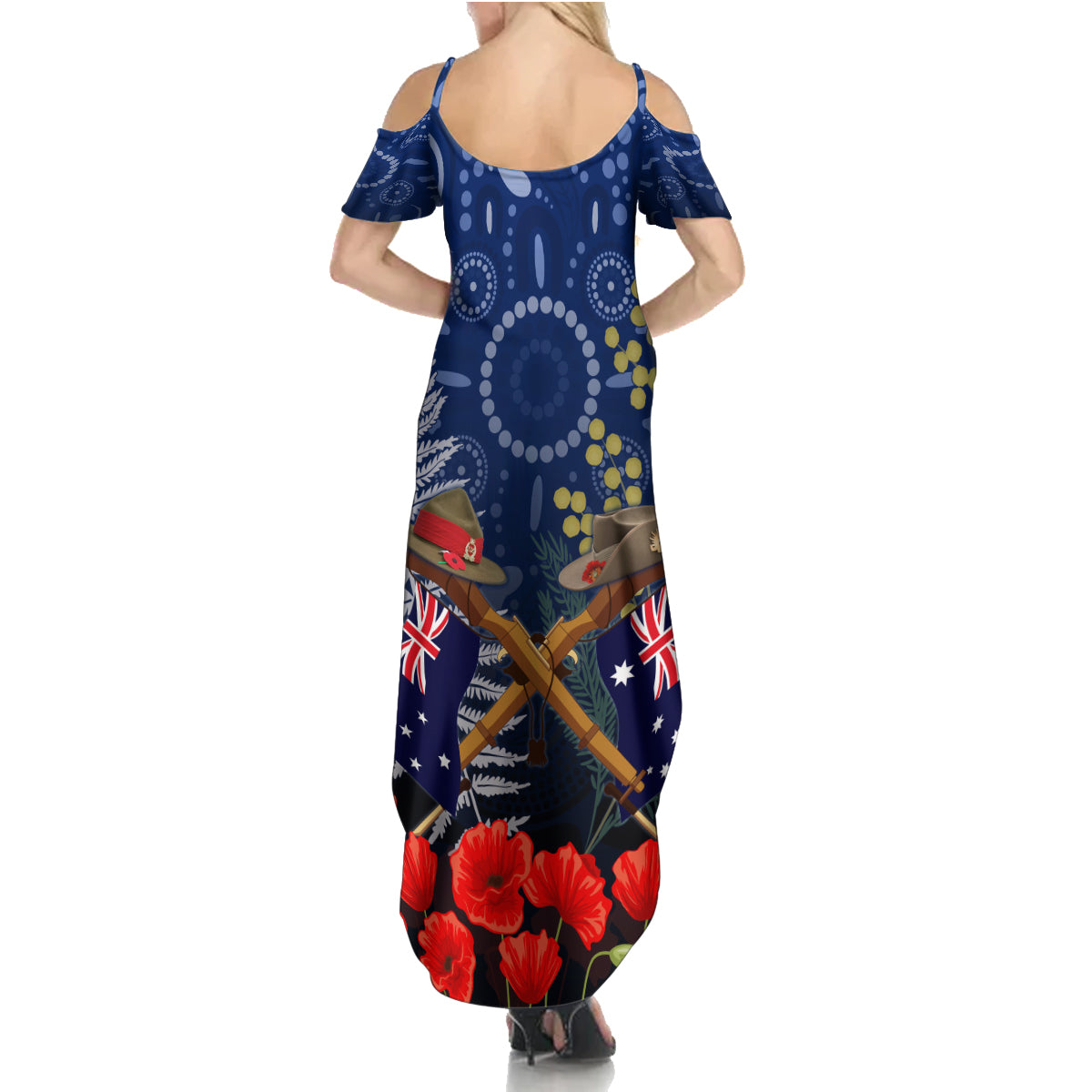 Anzac Summer Maxi Dress Ausralia Aboriginal Mix New Zealand Slouch Hats