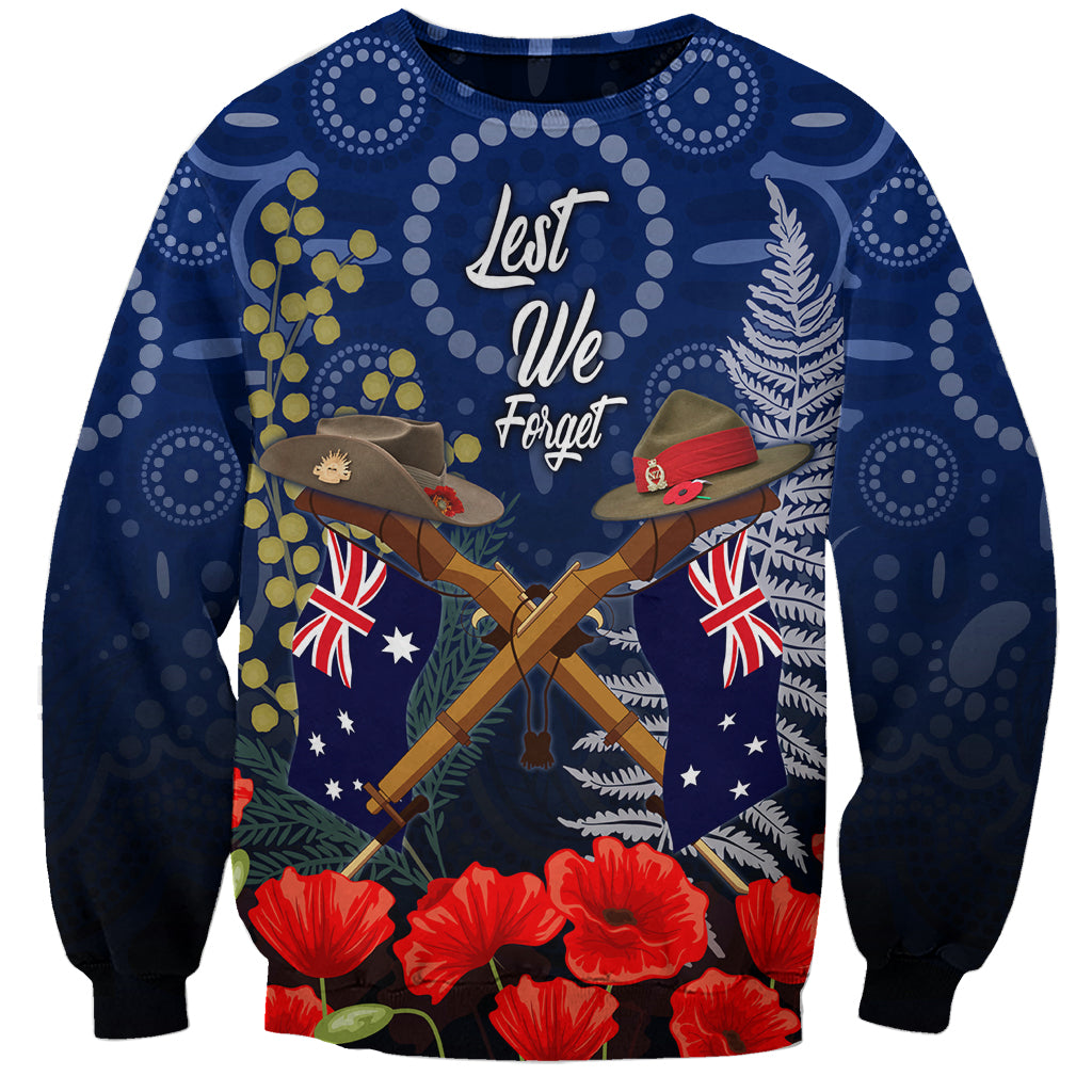 Anzac Sweatshirt Australia Aboriginal Mix New Zealand Slouch Hats - Vibe Hoodie Shop