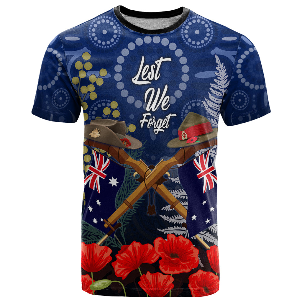 Anzac T Shirt Australia Aboriginal Mix New Zealand Slouch Hats - Vibe Hoodie Shop