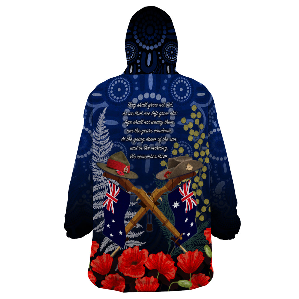 Anzac Wearable Blanket Hoodie Australia Aboriginal Mix New Zealand Slouch Hats - Vibe Hoodie Shop