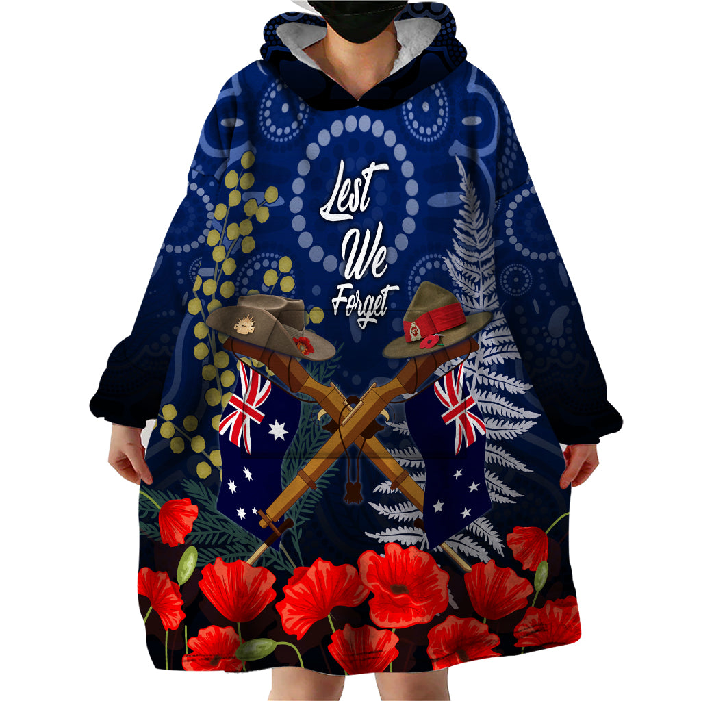 Anzac Wearable Blanket Hoodie Australia Aboriginal Mix New Zealand Slouch Hats - Vibe Hoodie Shop