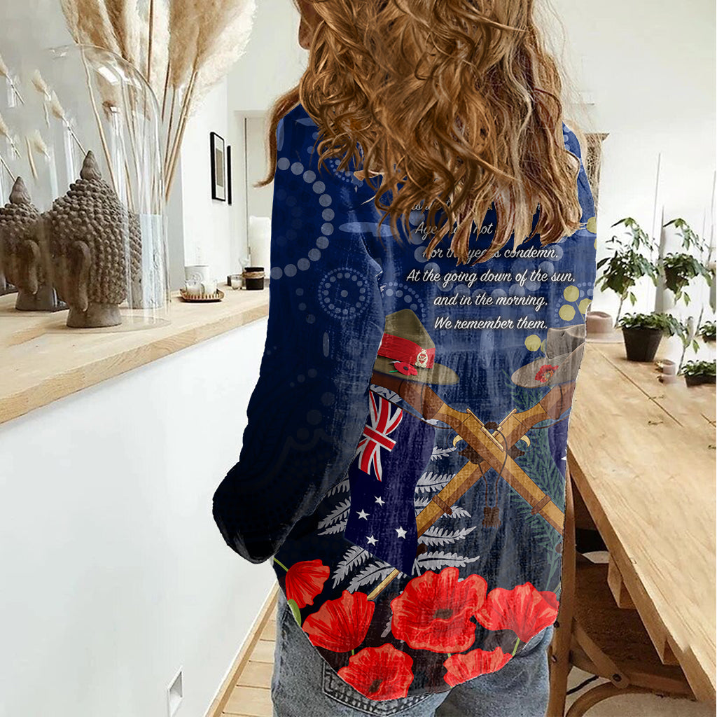 Anzac Women Casual Shirt Australia Aboriginal Mix New Zealand Slouch Hats - Vibe Hoodie Shop