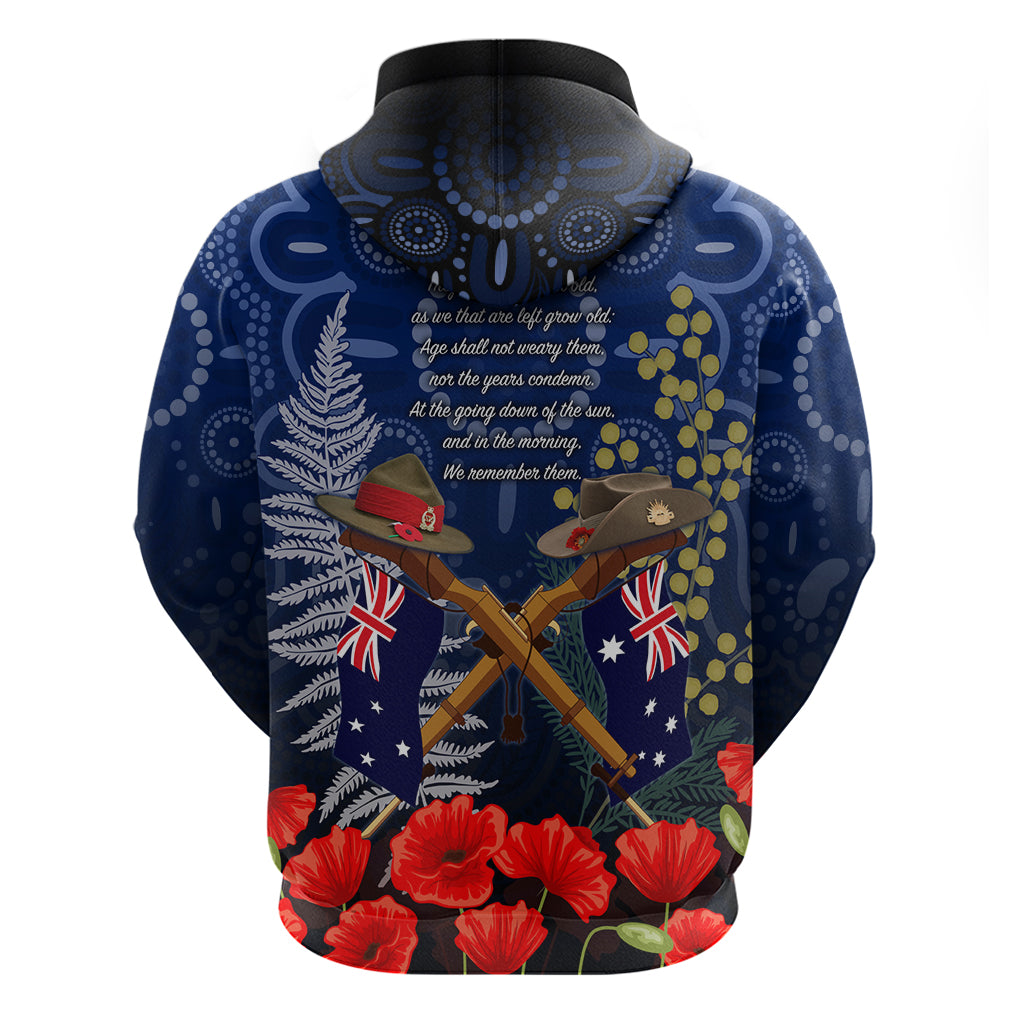 Anzac Zip Hoodie Australia Aboriginal Mix New Zealand Slouch Hats - Vibe Hoodie Shop