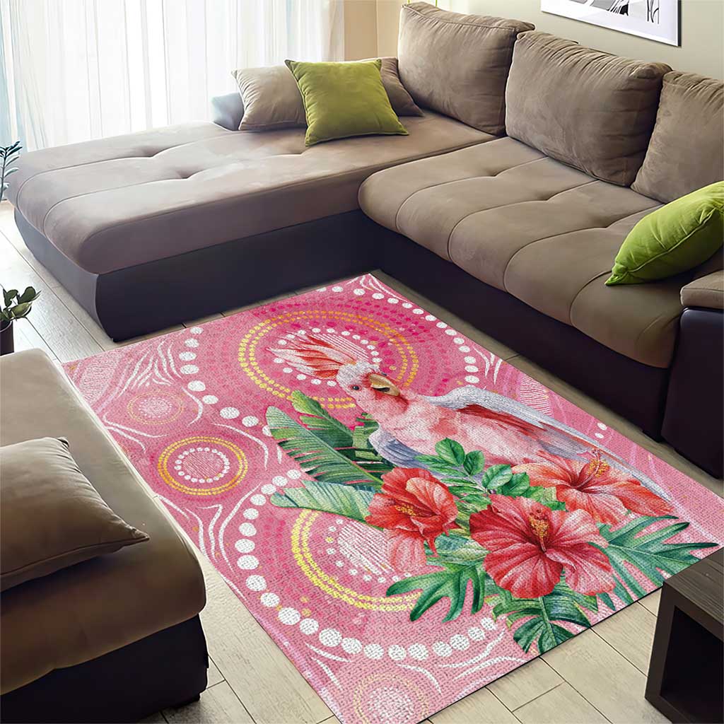 Breast Cancer Pink Cockatoo Area Rug Australia Indigenous Watercolor Glaze - Vibe Hoodie