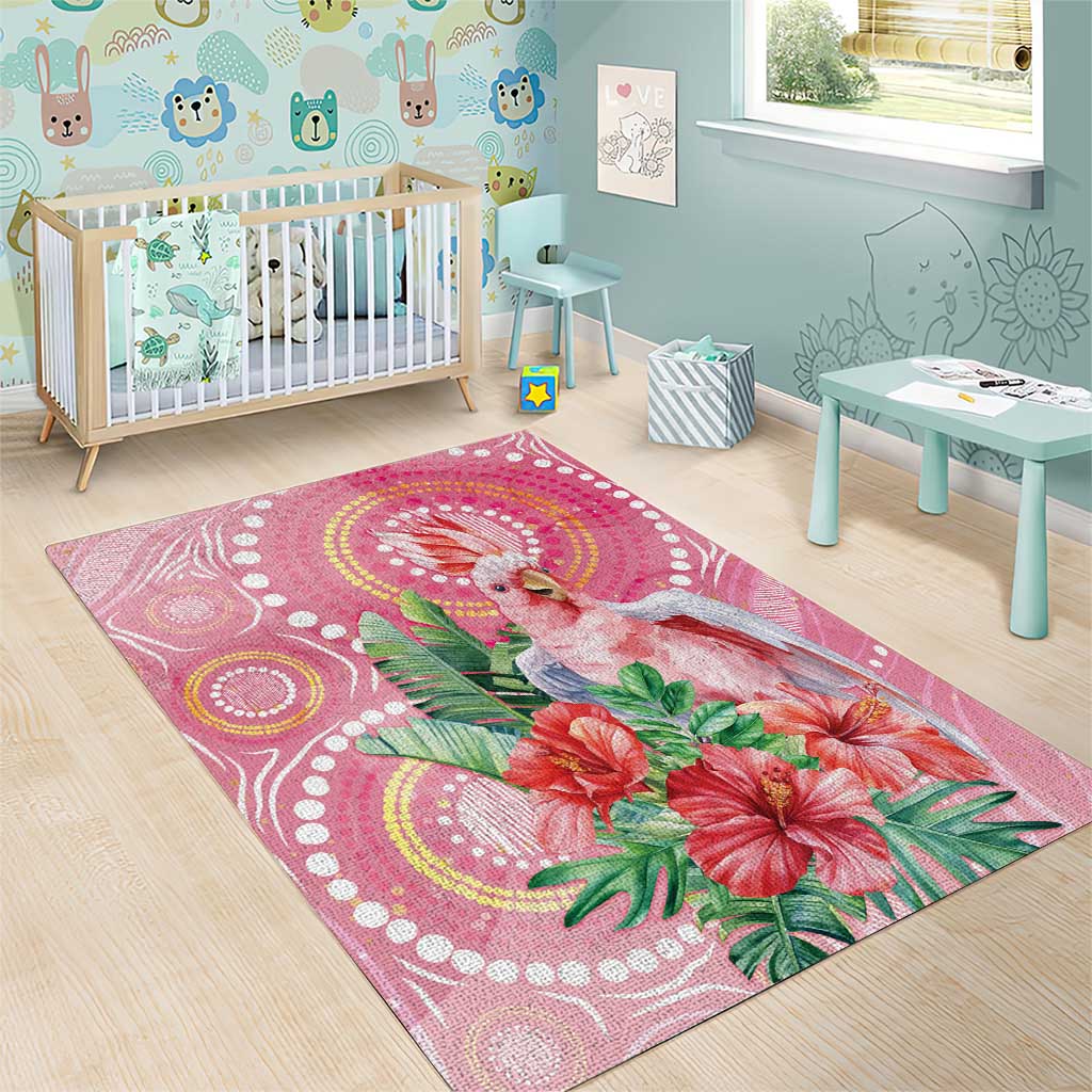 Breast Cancer Pink Cockatoo Area Rug Australia Indigenous Watercolor Glaze - Vibe Hoodie