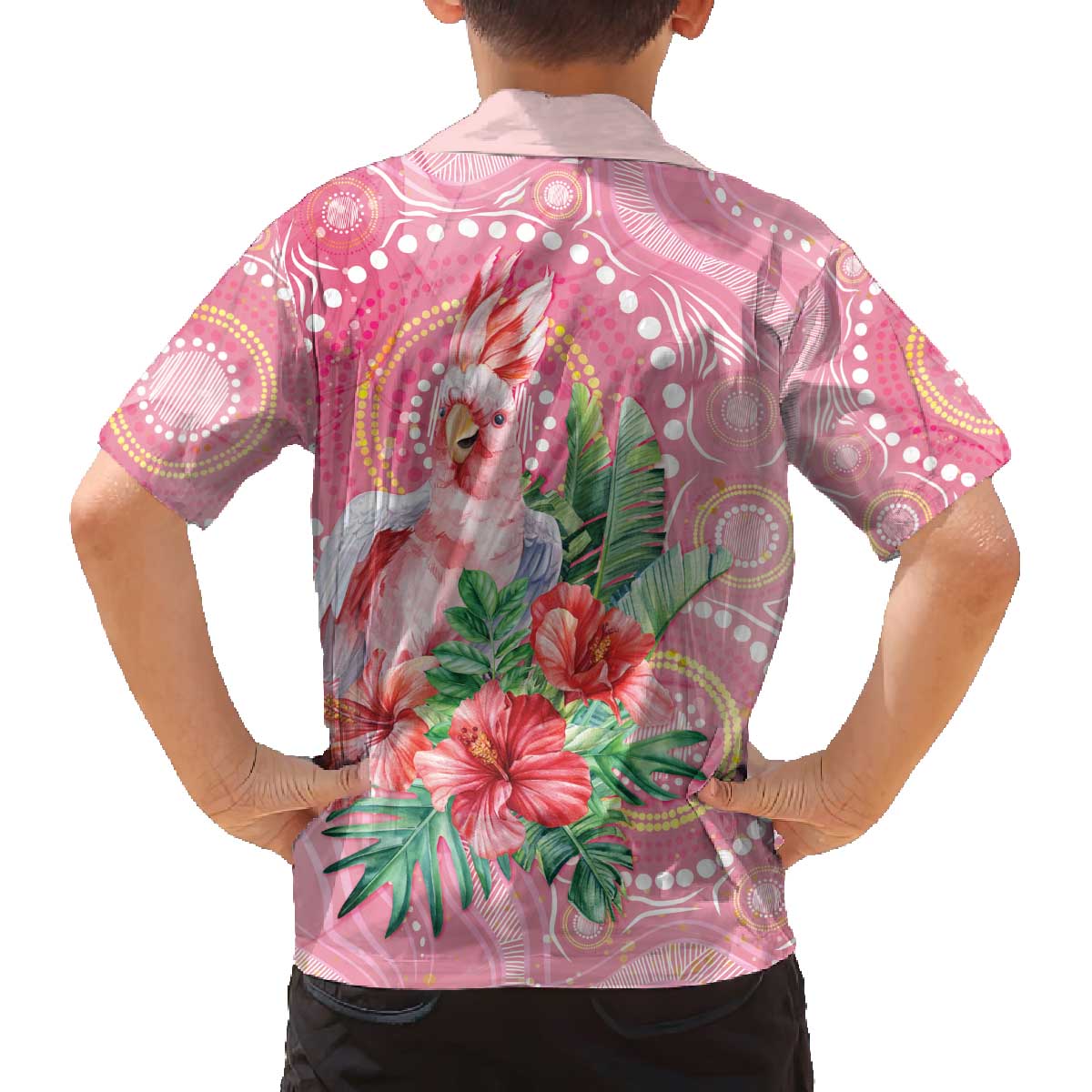 Breast Cancer Pink Cockatoo Family Matching Off The Shoulder Long Sleeve Dress and Hawaiian Shirt Australia Indigenous Watercolor Glaze - Vibe Hoodie