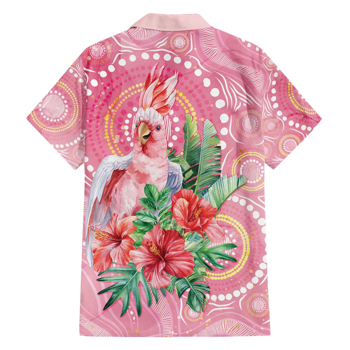 Breast Cancer Pink Cockatoo Family Matching Off The Shoulder Long Sleeve Dress and Hawaiian Shirt Australia Indigenous Watercolor Glaze - Vibe Hoodie