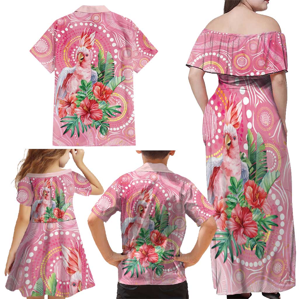 Breast Cancer Pink Cockatoo Family Matching Off Shoulder Maxi Dress and Hawaiian Shirt Australia Indigenous Watercolor Glaze - Vibe Hoodie