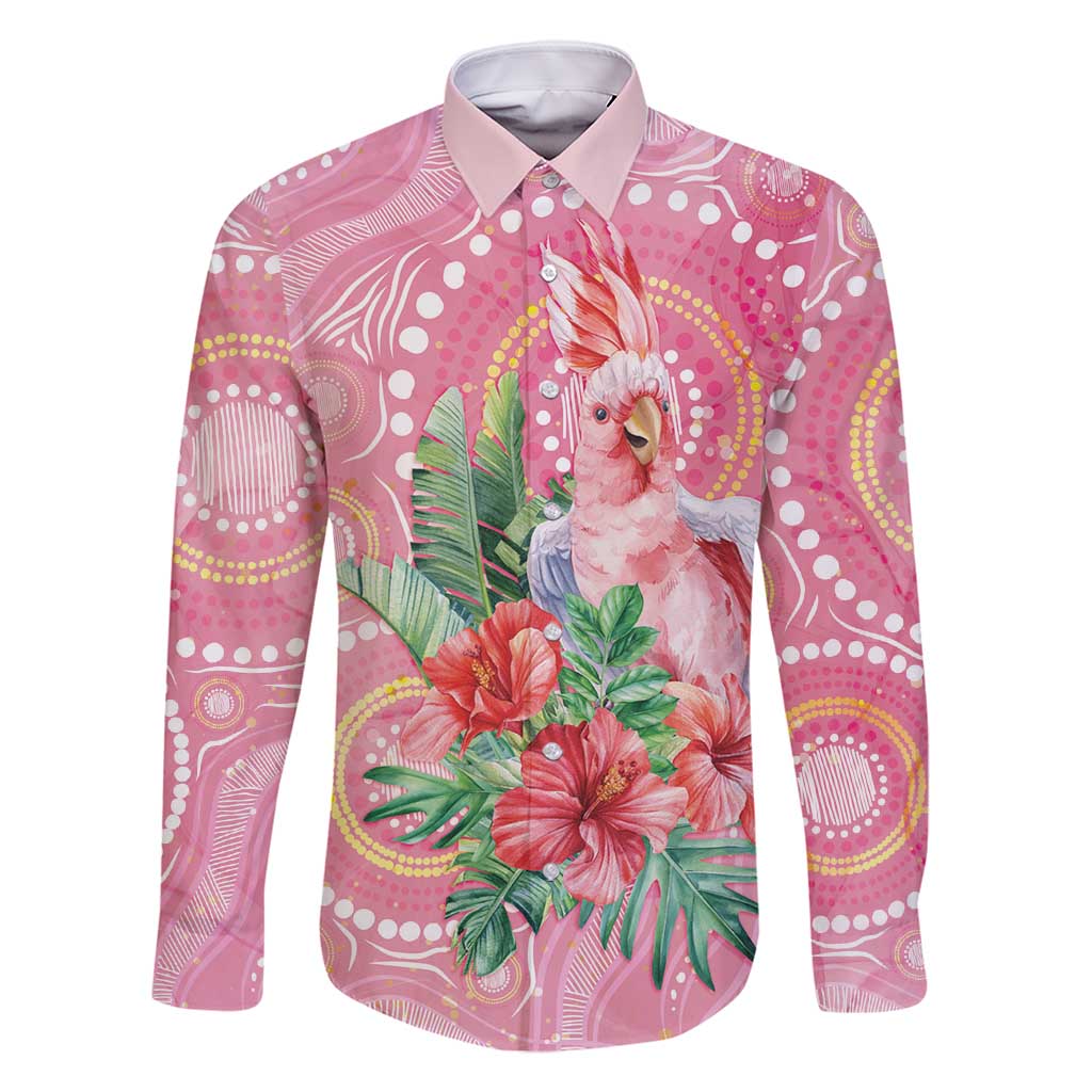 Breast Cancer Pink Cockatoo Family Matching Off Shoulder Maxi Dress and Hawaiian Shirt Australia Indigenous Watercolor Glaze - Vibe Hoodie
