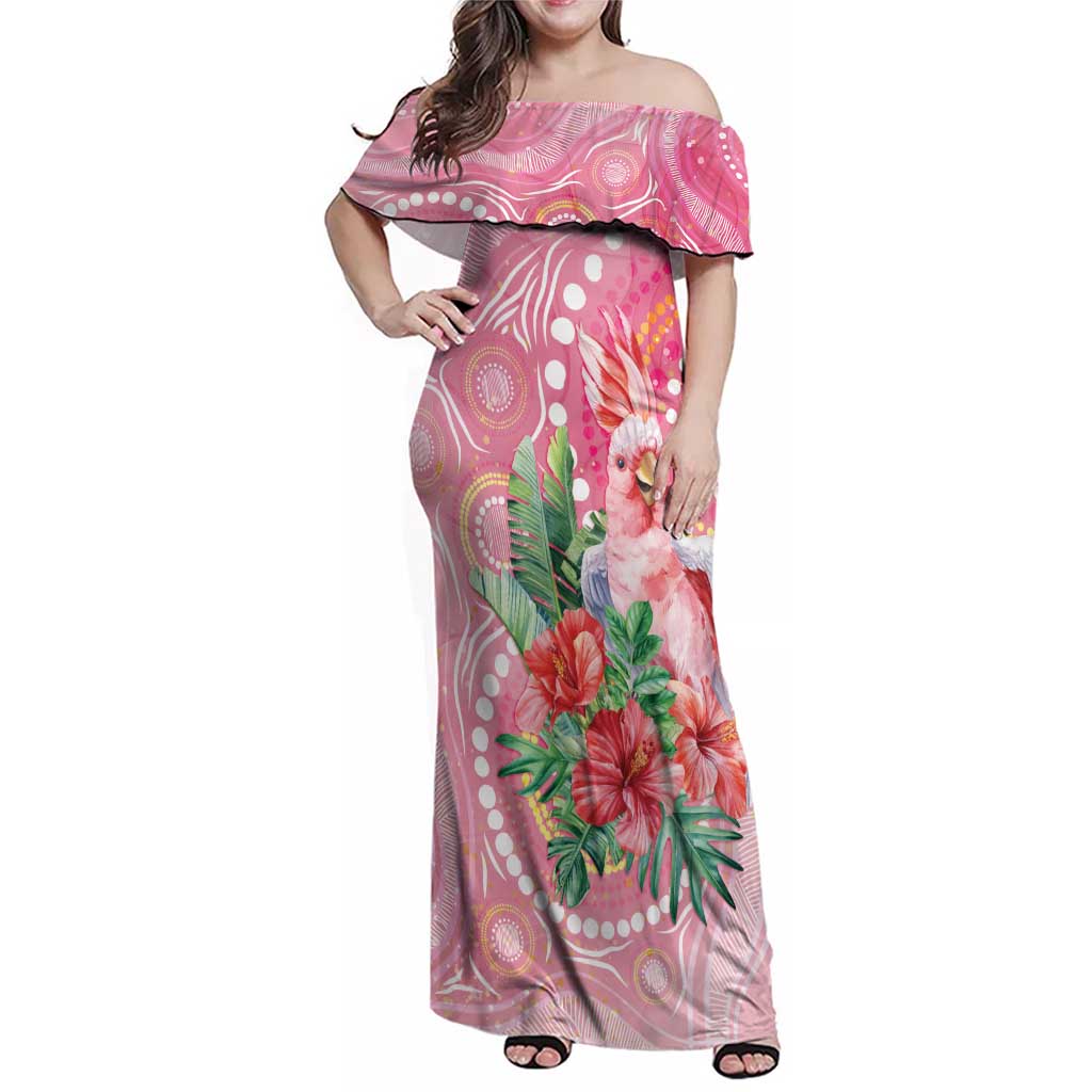 Breast Cancer Pink Cockatoo Family Matching Off Shoulder Maxi Dress and Hawaiian Shirt Australia Indigenous Watercolor Glaze - Vibe Hoodie