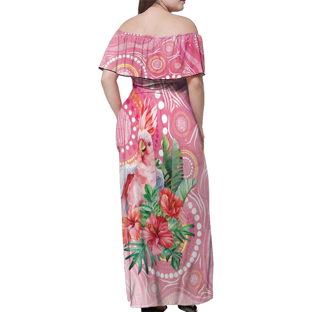 Breast Cancer Pink Cockatoo Family Matching Off Shoulder Maxi Dress and Hawaiian Shirt Australia Indigenous Watercolor Glaze - Vibe Hoodie