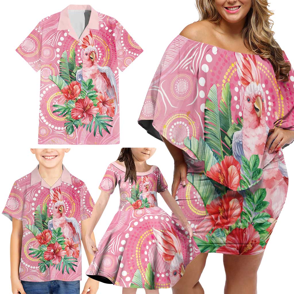 Breast Cancer Pink Cockatoo Family Matching Off Shoulder Short Dress and Hawaiian Shirt Australia Indigenous Watercolor Glaze - Vibe Hoodie