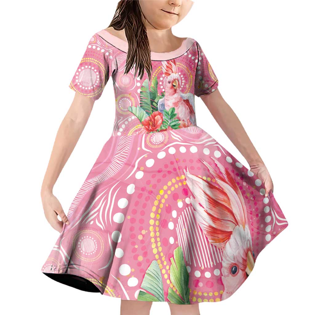 Breast Cancer Pink Cockatoo Family Matching Off Shoulder Short Dress and Hawaiian Shirt Australia Indigenous Watercolor Glaze - Vibe Hoodie