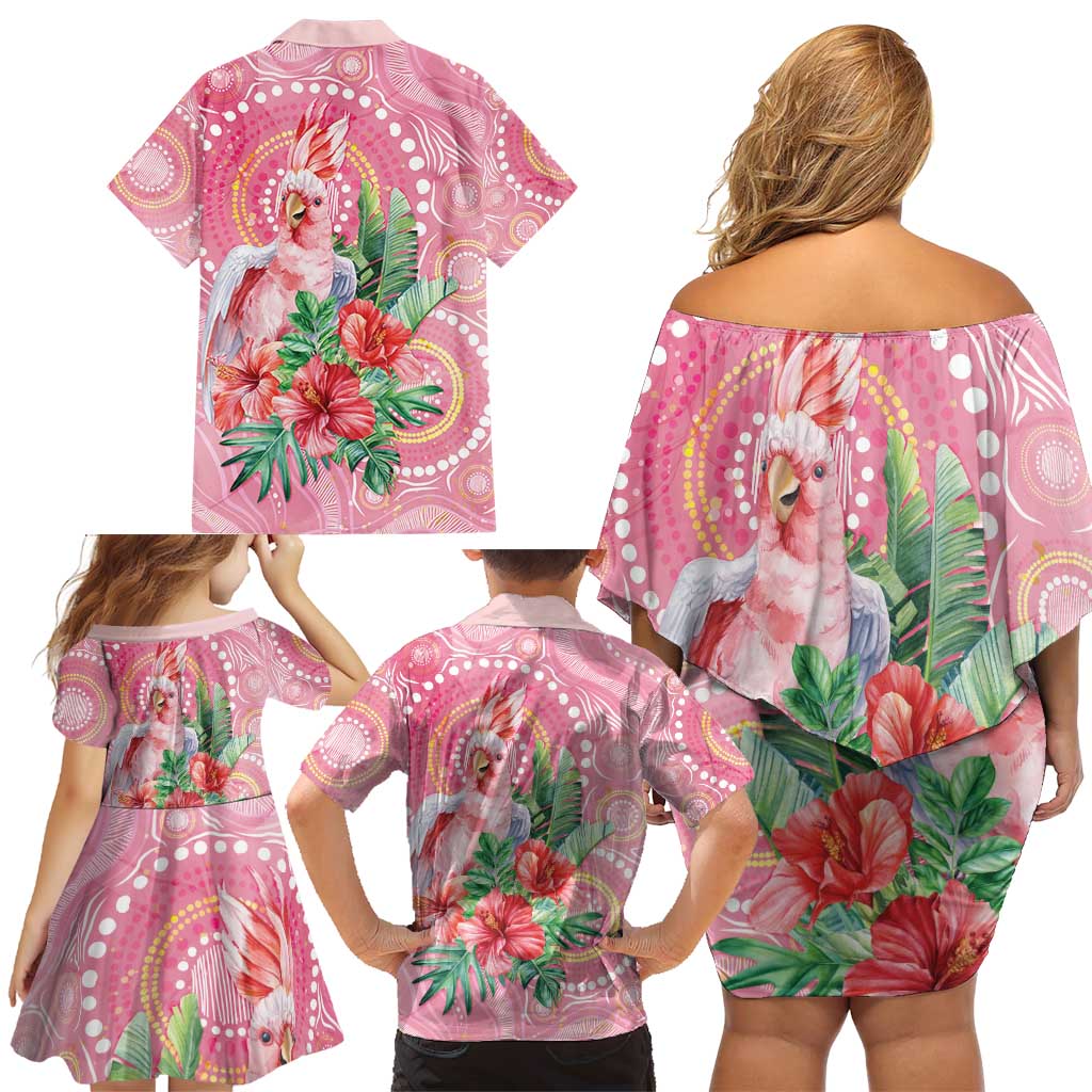 Breast Cancer Pink Cockatoo Family Matching Off Shoulder Short Dress and Hawaiian Shirt Australia Indigenous Watercolor Glaze - Vibe Hoodie