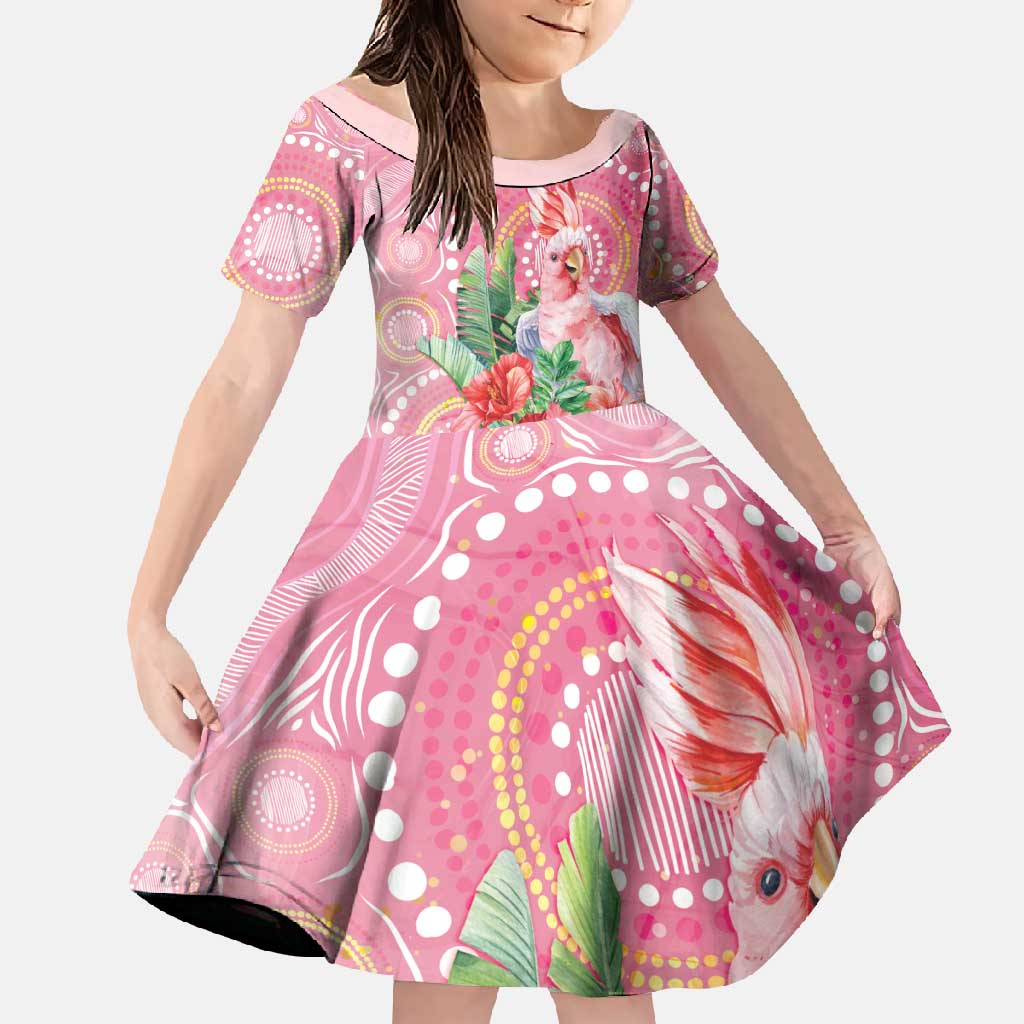 Breast Cancer Pink Cockatoo Family Matching Short Sleeve Bodycon Dress and Hawaiian Shirt Australia Indigenous Watercolor Glaze - Vibe Hoodie