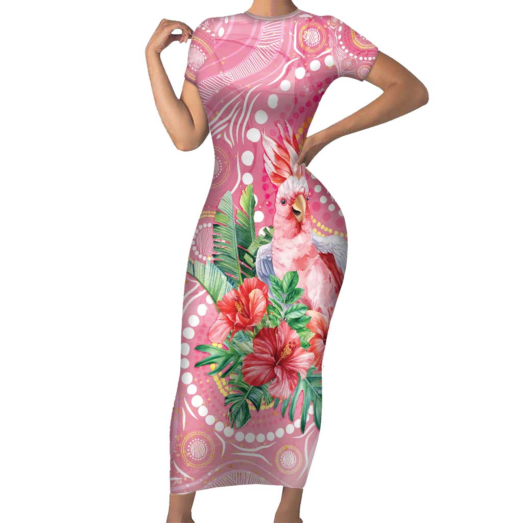 Breast Cancer Pink Cockatoo Family Matching Short Sleeve Bodycon Dress and Hawaiian Shirt Australia Indigenous Watercolor Glaze - Vibe Hoodie