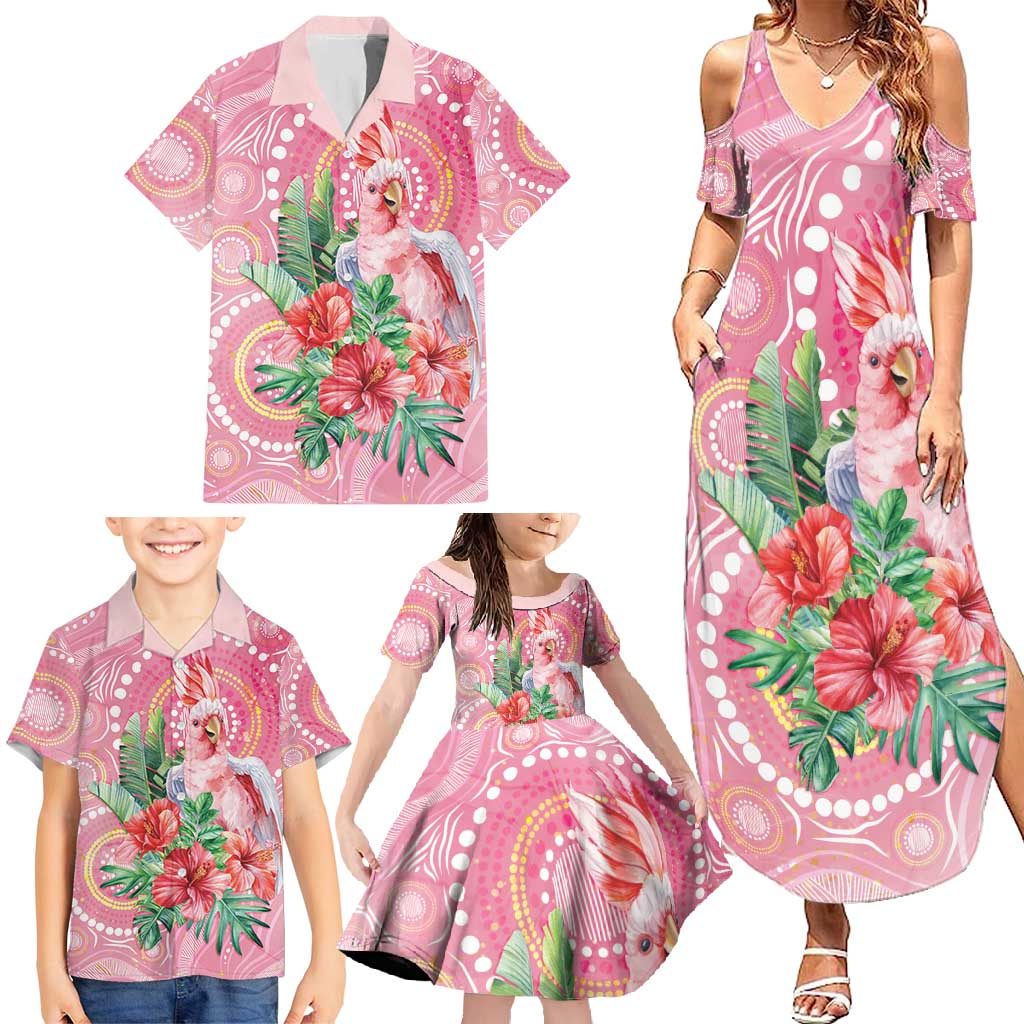 Breast Cancer Pink Cockatoo Family Matching Summer Maxi Dress and Hawaiian Shirt Australia Indigenous Watercolor Glaze - Vibe Hoodie