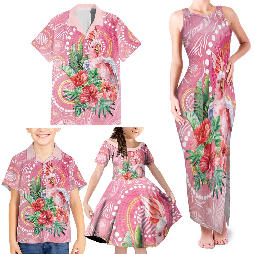 Breast Cancer Pink Cockatoo Family Matching Tank Maxi Dress and Hawaiian Shirt Australia Indigenous Watercolor Glaze - Vibe Hoodie