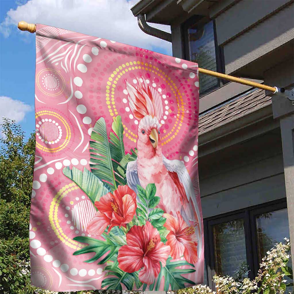 Breast Cancer Pink Cockatoo Garden Flag Australia Indigenous Watercolor Glaze - Vibe Hoodie