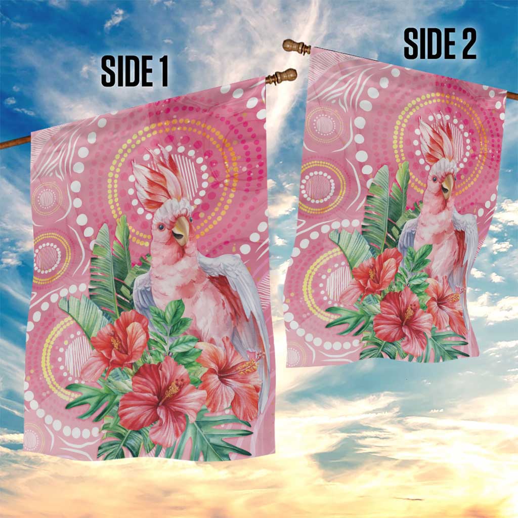 Breast Cancer Pink Cockatoo Garden Flag Australia Indigenous Watercolor Glaze - Vibe Hoodie