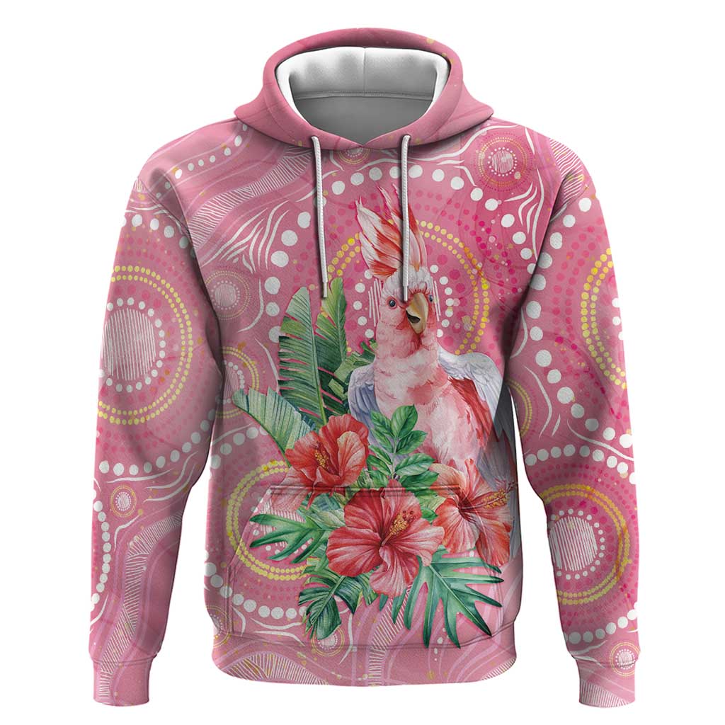Breast Cancer Pink Cockatoo Hoodie Australia Indigenous Watercolor Glaze - Vibe Hoodie