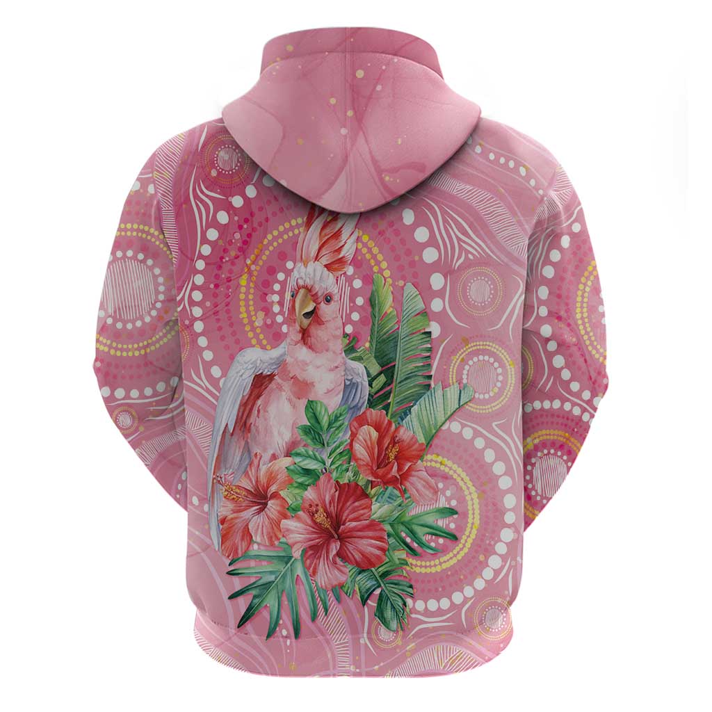 Breast Cancer Pink Cockatoo Hoodie Australia Indigenous Watercolor Glaze - Vibe Hoodie